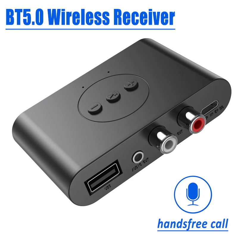 Bluetooth 5 0 аудиоприемник U-диск RCA 3 мм AUX разъем стерео беспроводной адаптер для