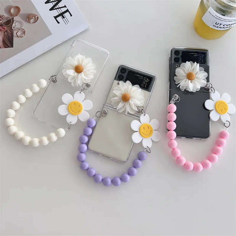 3D Silk Flower Daisy Phone Case with Pendant for Samsung Galaxy Z Flip 4 3 Hard Cover for ZFlip3 Zflip4 Solid Shell Bracket
3D Silk Flower Daisy Phone Case with Pendant for Samsung Galaxy Z Flip 4 3 Hard Cover for ZFlip3 Zflip4 Solid Shell Bracket