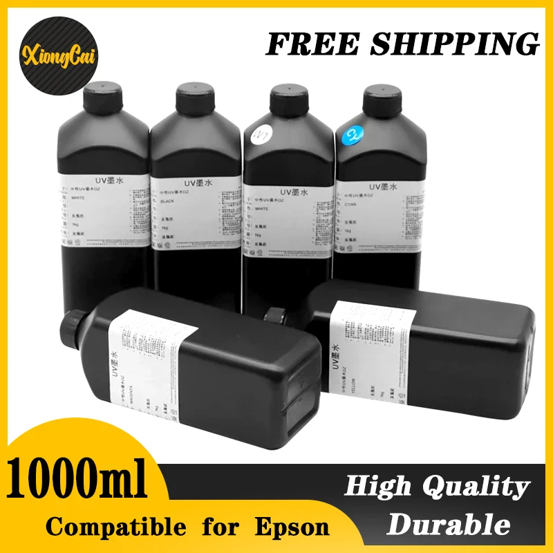 

1000ML UV Curing Ink For Epson XP600 TX800 XP-600 TX-800 L800 L805 L1800 R290 R300 1390 1400 1410 1430 DX5 DX7 DX10 UV Printer