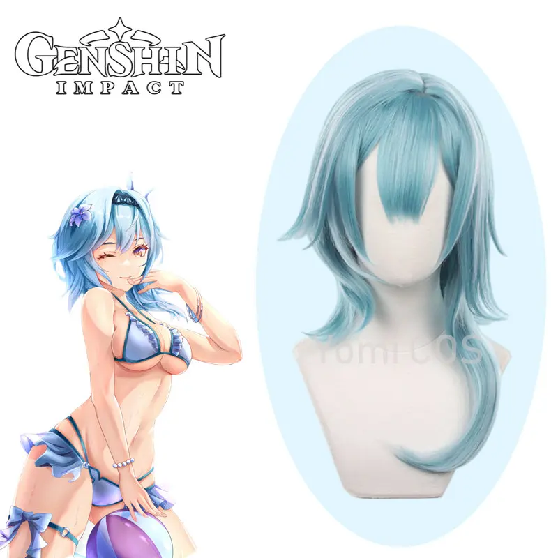 Genshin Impact Eula Cosplay Wig Knights of Favonius Mixed Blue Medium Length Hair Halloween Role Play Party Wigs+ Wig Cap
Genshin Impact Eula Cosplay Wig Knights of Favonius Mixed Blue Medium Length Hair Halloween Role Play Party Wigs+ Wig Cap