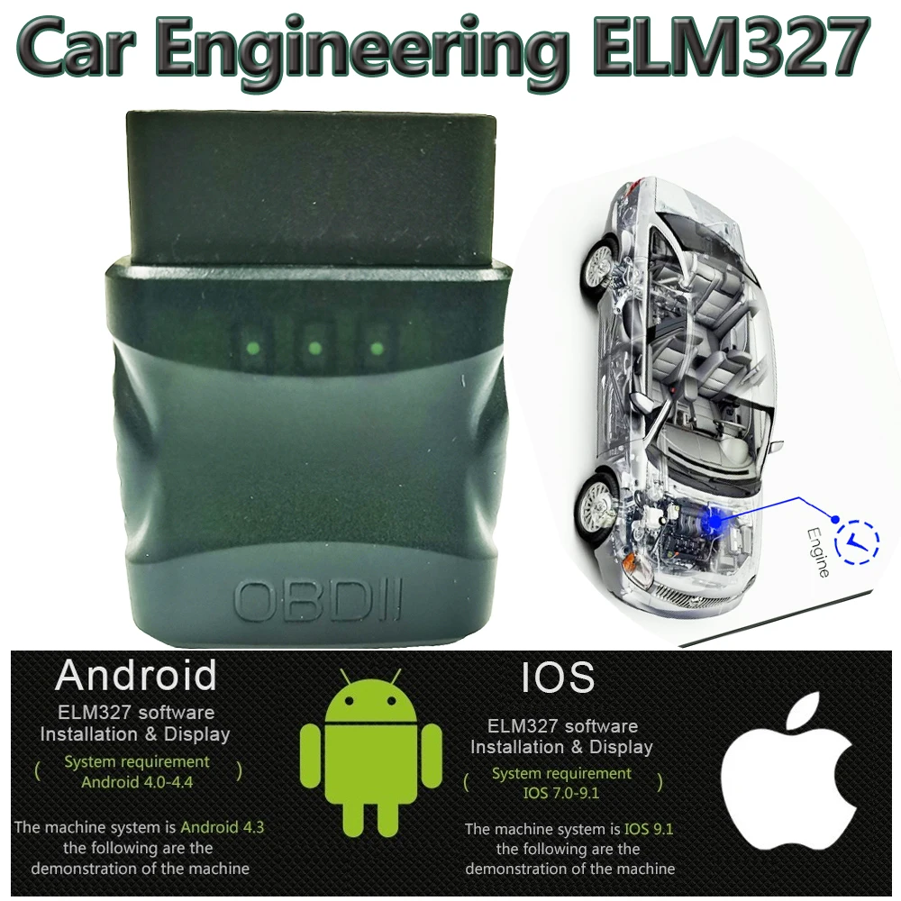 Считыватель ошибок ELM327 OBD2, автомобильный инженерный мини-сканер elm327 для ios, Android, телефона, windows, подключение bluetooth, Автомобильный сканер 327
Считыватель ошибок ELM327 OBD2, автомобильный инженерный мини-сканер elm327 для ios, Android, телефона, windows, подключение bluetooth, Автомобильный сканер 327