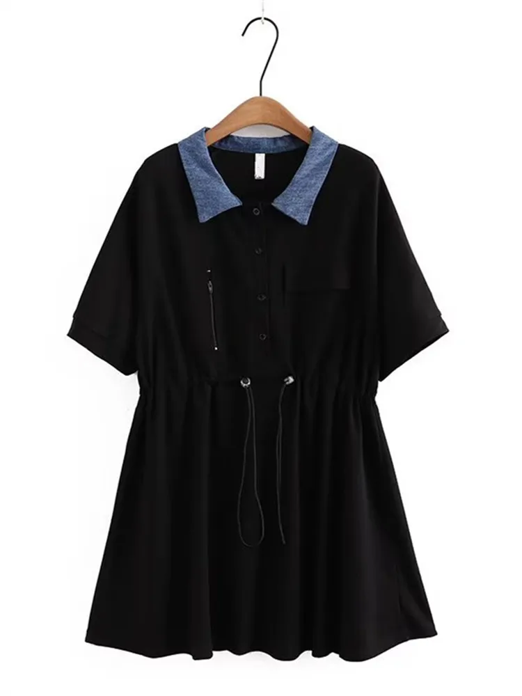 Plus Size Women's Clothing Summer Dress For Busty Lady Wear Denim Collar Pullover Dress Summer Thin Quality Knee Length Skirt
Plus Size Women's Clothing Summer Dress For Busty Lady Wear Denim Collar Pullover Dress Summer Thin Quality Knee Length Skirt