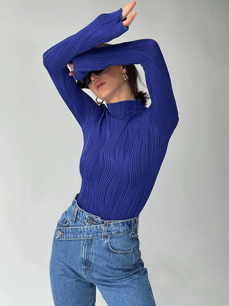 CamKemsey Women Casual O-Neck Spring Autumn Long Sleeve T-Shirts Chic Blue Screw Thread Jersey Skinny Bottoming Tees
CamKemsey Women Casual O-Neck Spring Autumn Long Sleeve T-Shirts Chic Blue Screw Thread Jersey Skinny Bottoming Tees