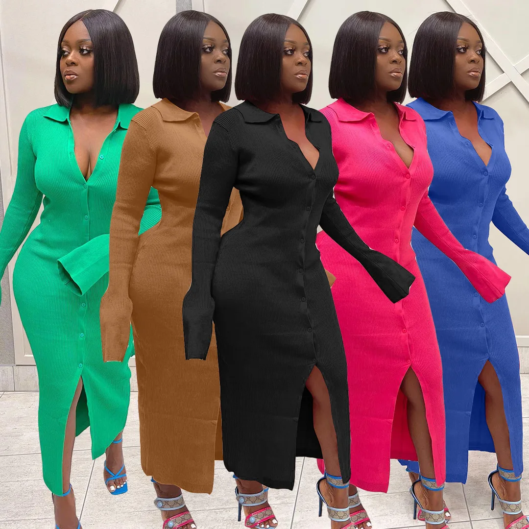 Autumn Long Dress Long Sleeve Shirt Dress Women Long Dresses Button Shirt Dress Casual Skinny Dresses 2022
Autumn Long Dress Long Sleeve Shirt Dress Women Long Dresses Button Shirt Dress Casual Skinny Dresses 2022