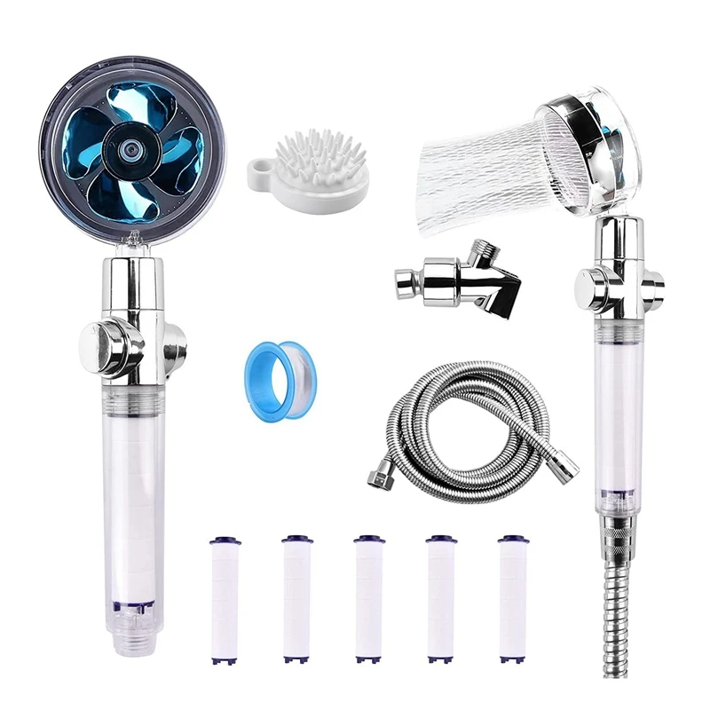 High Pressure Shower Heads With Handheld, 360Degree Rotating Propeller Shower Head Nozzle With 5 Filter And Pause Switch
High Pressure Shower Heads With Handheld, 360Degree Rotating Propeller Shower Head Nozzle With 5 Filter And Pause Switch