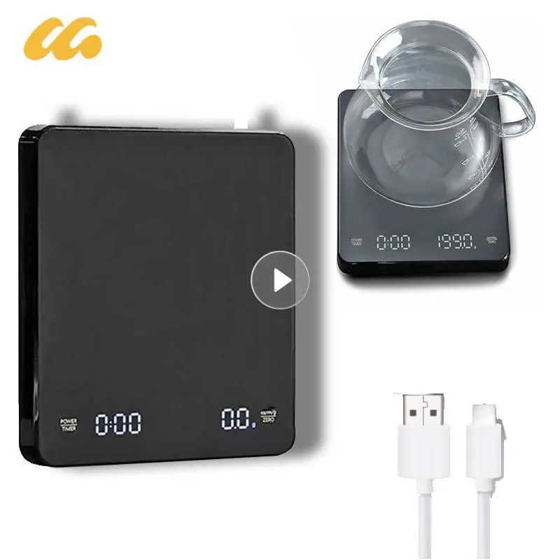 3kg/0.1g Led Screen Rechargeable Coffee Scale High Precision Timing Hand Brewed Coffee Electronic Scale Household Kitchen Scale
3kg/0.1g Led Screen Rechargeable Coffee Scale High Precision Timing Hand Brewed Coffee Electronic Scale Household Kitchen Scale