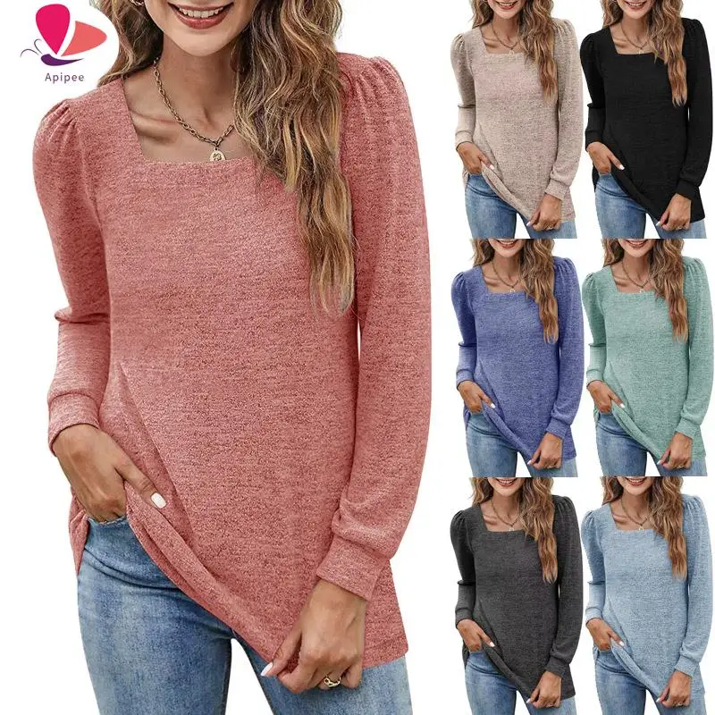 VOLALO 2023 Autumn/Winter New T-shirt - Solid Color Square Neck Pleated Long-Sleeve Casual Women's Base Shirt
VOLALO 2023 Autumn/Winter New T-shirt - Solid Color Square Neck Pleated Long-Sleeve Casual Women's Base Shirt
