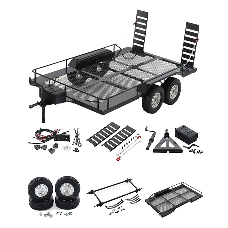 Dual Axle Trailer Kit Metal RC Car Parts For 1/10 RC Crawler Truck Axial SCX10 TRX4 TRX6 Redcat GEN8 RGT 86100 SMT Tamiya CC01
Dual Axle Trailer Kit Metal RC Car Parts For 1/10 RC Crawler Truck Axial SCX10 TRX4 TRX6 Redcat GEN8 RGT 86100 SMT Tamiya CC01