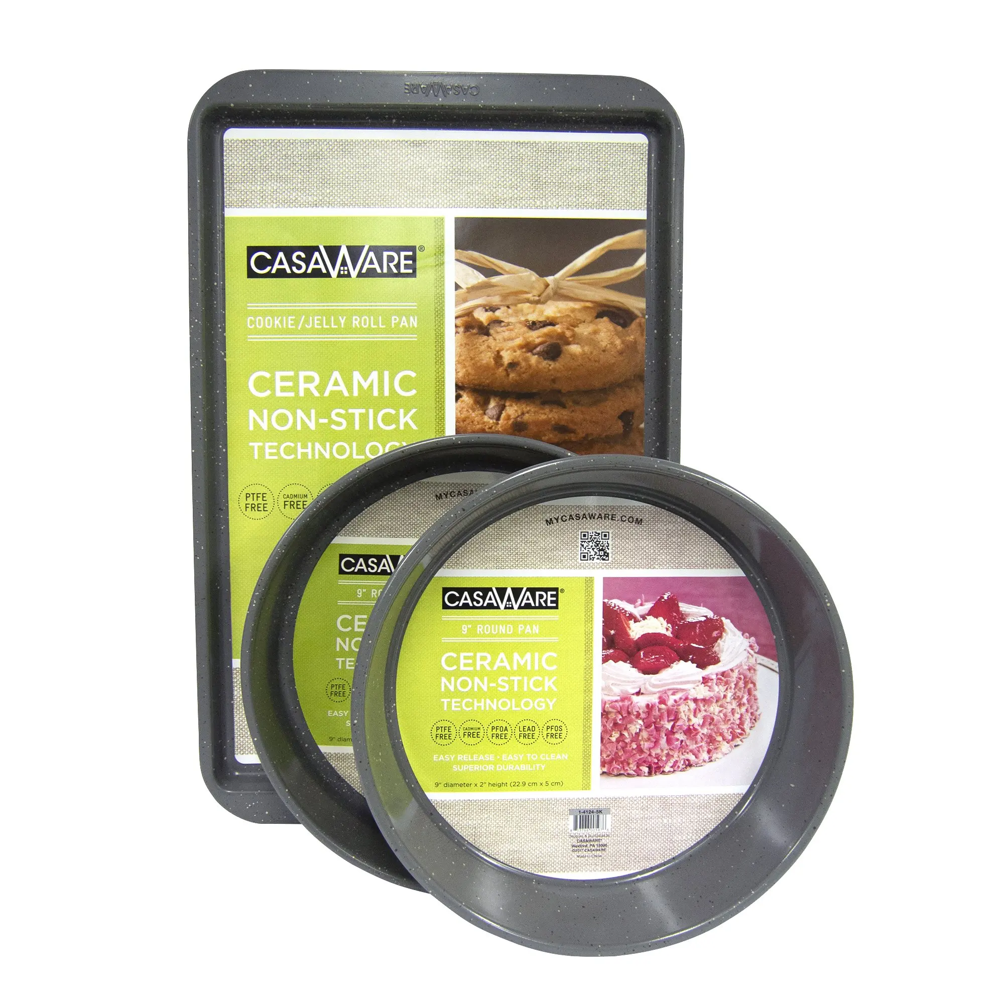 Free Shipping Classic 3 pc Bakeware Set- Silver- Cookie Sheet & 2 9" Round Pans
Free Shipping Classic 3 pc Bakeware Set- Silver- Cookie Sheet & 2 9" Round Pans