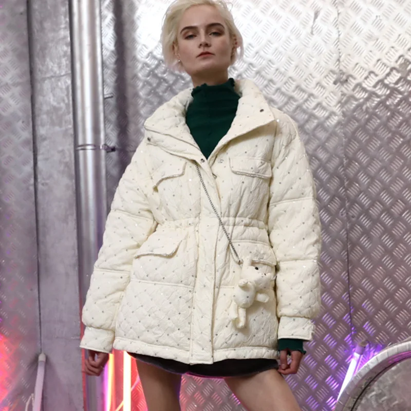Women's Fashion Sequined Stitching Fluffy Down Coat Female Winter Thick Warm Embroidery Down Jacket Down Parkas no messenger bag
Women's Fashion Sequined Stitching Fluffy Down Coat Female Winter Thick Warm Embroidery Down Jacket Down Parkas no messenger bag