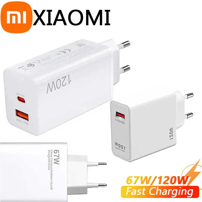 

Xiaomi Original 67W 120W USB Charger Super Fast Charging Type C PD Quick Charge Chargers Adapter For Huawei Samsung Mobile Phone