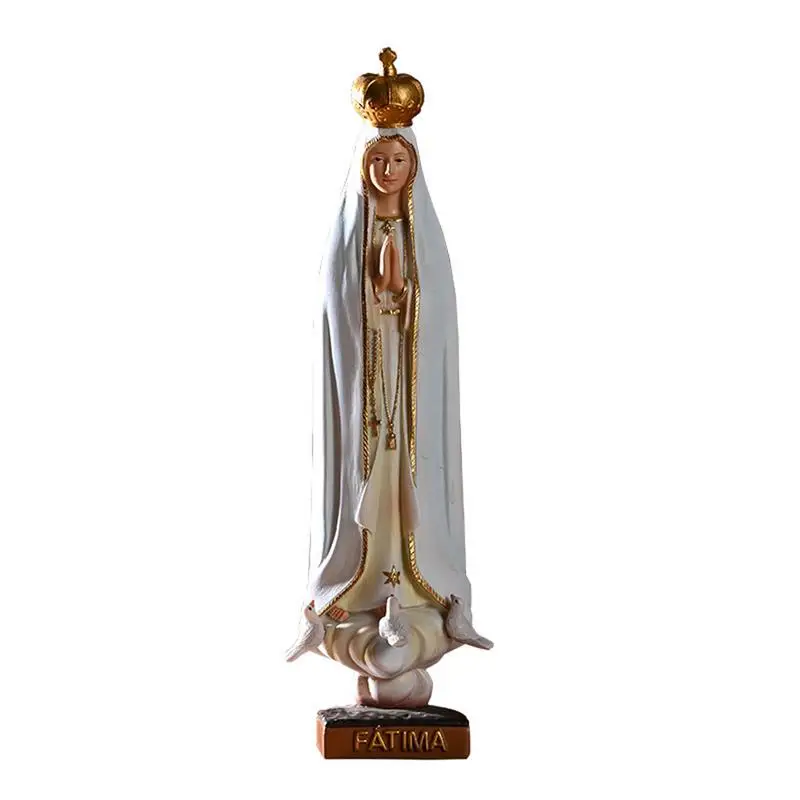

Our Lady Of Fatima Statue Figure Collectible Tabletop Ornament Exceptional Detail Meticulous Carving Natural Beautiful Vivid