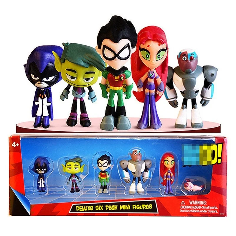 Teen 6-Pack Titans Go Toys Action Figure 2" Robin Beast Boy Raven Cyborg Starfire Silkie Raven Original Toys for Children
Teen 6-Pack Titans Go Toys Action Figure 2" Robin Beast Boy Raven Cyborg Starfire Silkie Raven Original Toys for Children