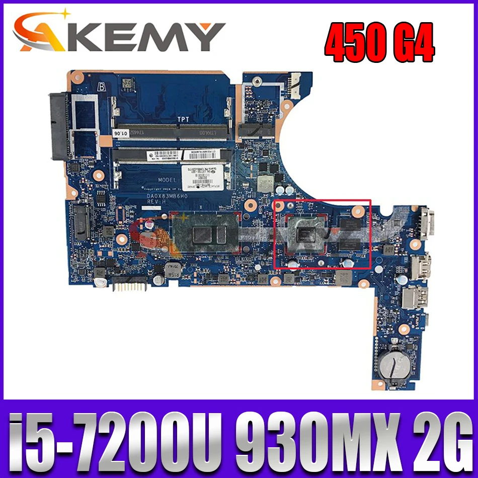 

For HP 450 G4 Laptop Motherboard With CPU I5-7200U DDR4 930MX 2GB 907714-601 DA0X83MB6H0 100% Working