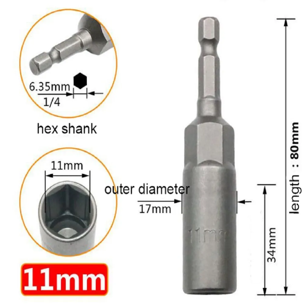 1PCS Hex DriveSocket Impact Nut Bolt Drill Bits 80mm Length 1/4" Screwdrivers Bits Power Nut Driver Drill Adapter Bolt
1PCS Hex DriveSocket Impact Nut Bolt Drill Bits 80mm Length 1/4" Screwdrivers Bits Power Nut Driver Drill Adapter Bolt