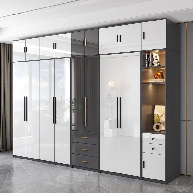 Light Luxury Wardrobe Bedroom Household Paint Simple Wardrobe 
Light Luxury Wardrobe Bedroom Household Paint Simple Wardrobe