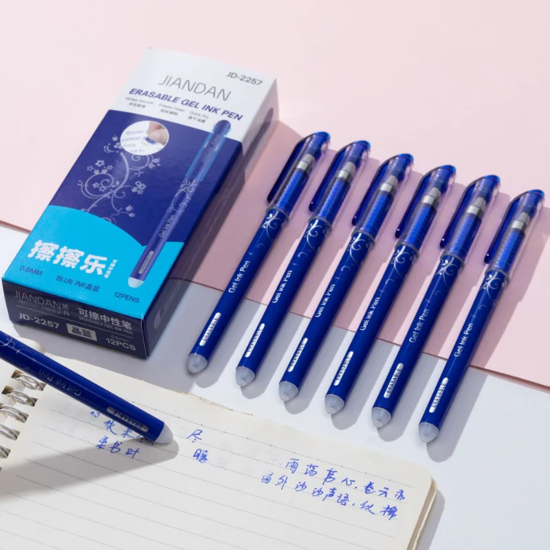 

Erasable Pen 0.5mm Neutral Refill Primary School Student Writing Hot Erasable Bullet Head Black Pen Blue Friction Easy To Erase