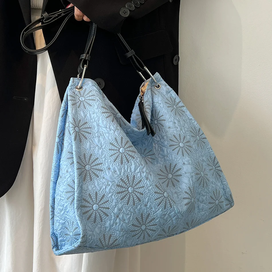 

Модная женская сумка-шоппер с цветами, тканевые сумки-мессенджеры на плечо высокого качества для женщин, летняя Вместительная женская сумка-тоут, новинка 2023