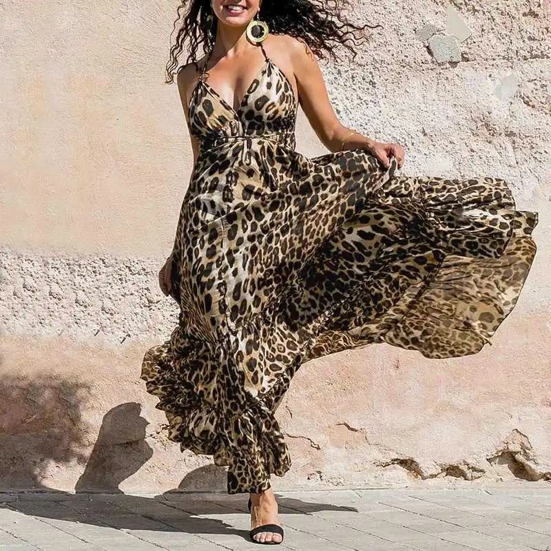 Summer Spaghetti Strap Woman Dress Leopard V-neck Casual Female Vestido Sleeveless Woman Dress
Summer Spaghetti Strap Woman Dress Leopard V-neck Casual Female Vestido Sleeveless Woman Dress