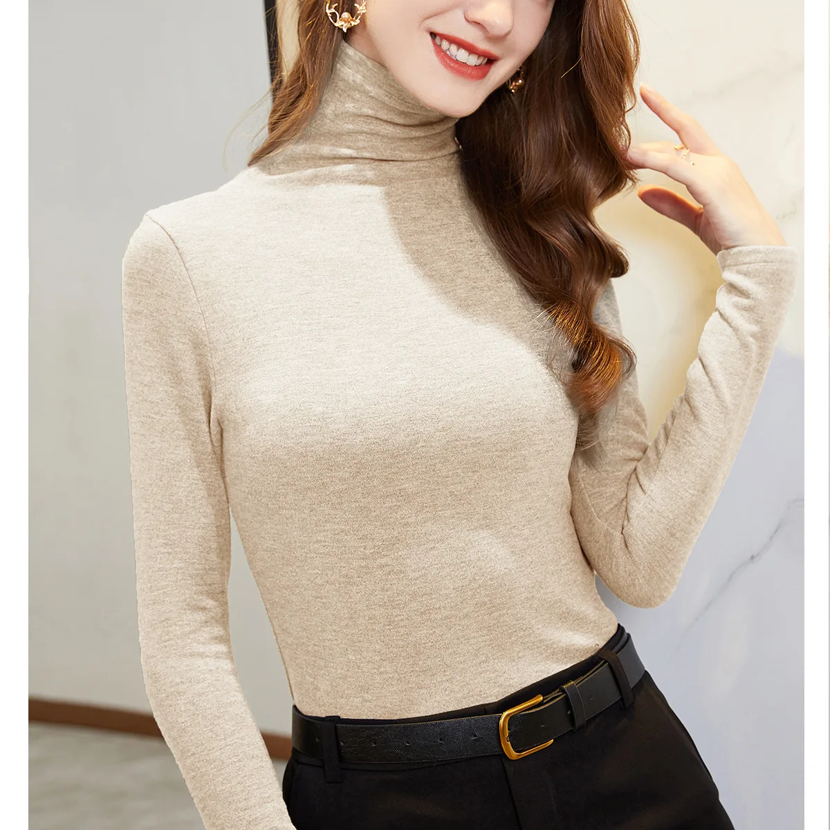 2021 NEW FASHION WOMEN2022 Women's T-shirt new single product spring and autumn pure cotton top turtleneck
2021 NEW FASHION WOMEN2022 Women's T-shirt new single product spring and autumn pure cotton top turtleneck