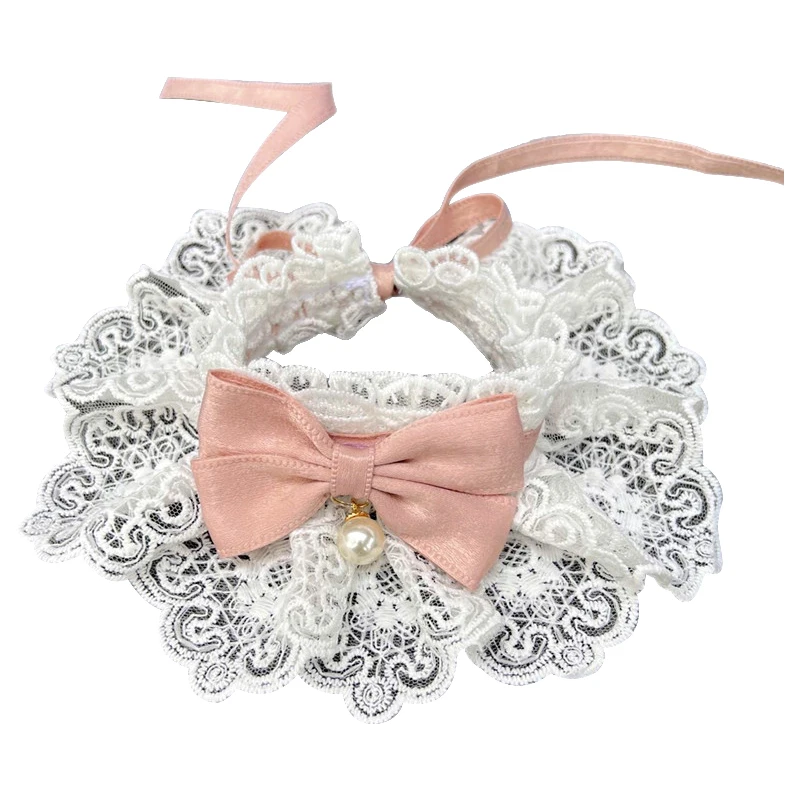 

Dogs Lace Saliva Towel Scarf Cat Dog Princess Bib Cute Small Dog Collar Scarf Kitten Puppy Bowtie Necklace Pets Collar Accessory