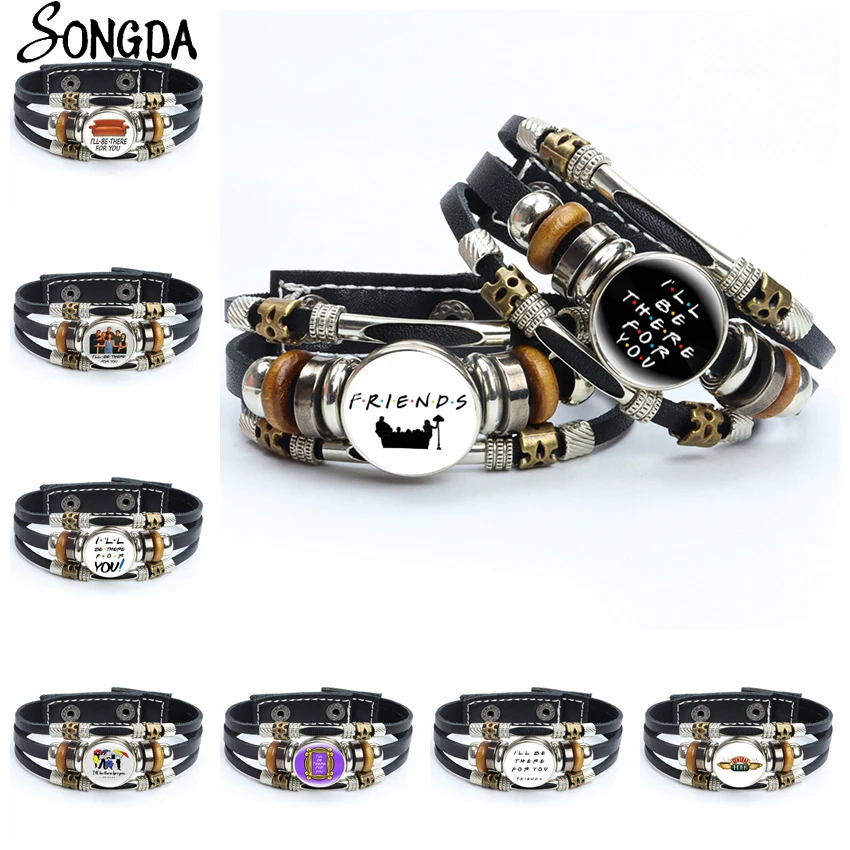 Friends TV Show Leather Bracelet Central Perk Coffee Time Monica's Apartament Door Glass Snap Buttons Bracelet Men Women Jewelry
Friends TV Show Leather Bracelet Central Perk Coffee Time Monica's Apartament Door Glass Snap Buttons Bracelet Men Women Jewelry