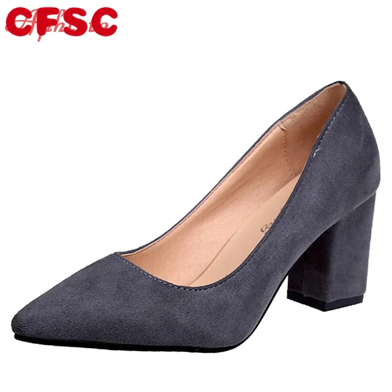 Aphixta Shoes Square Heel Women Pointed Toe Pumps Fashion Gray High Heels Flock Leather Black Party Shoes Plus Big size 47 48 50
Aphixta Shoes Square Heel Women Pointed Toe Pumps Fashion Gray High Heels Flock Leather Black Party Shoes Plus Big size 47 48 50
