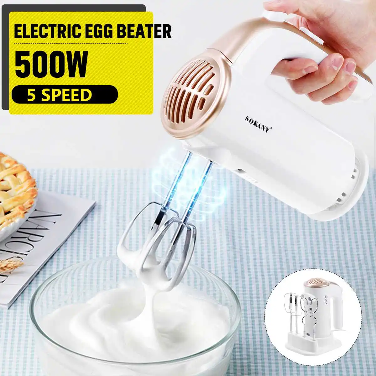 Sokany Multifunctional 5 Speed Food Mixer Kitchen Electric Blender Machine With Dough Hooks Mixer Beater Milk frother Egg Beater
Sokany Multifunctional 5 Speed Food Mixer Kitchen Electric Blender Machine With Dough Hooks Mixer Beater Milk frother Egg Beater