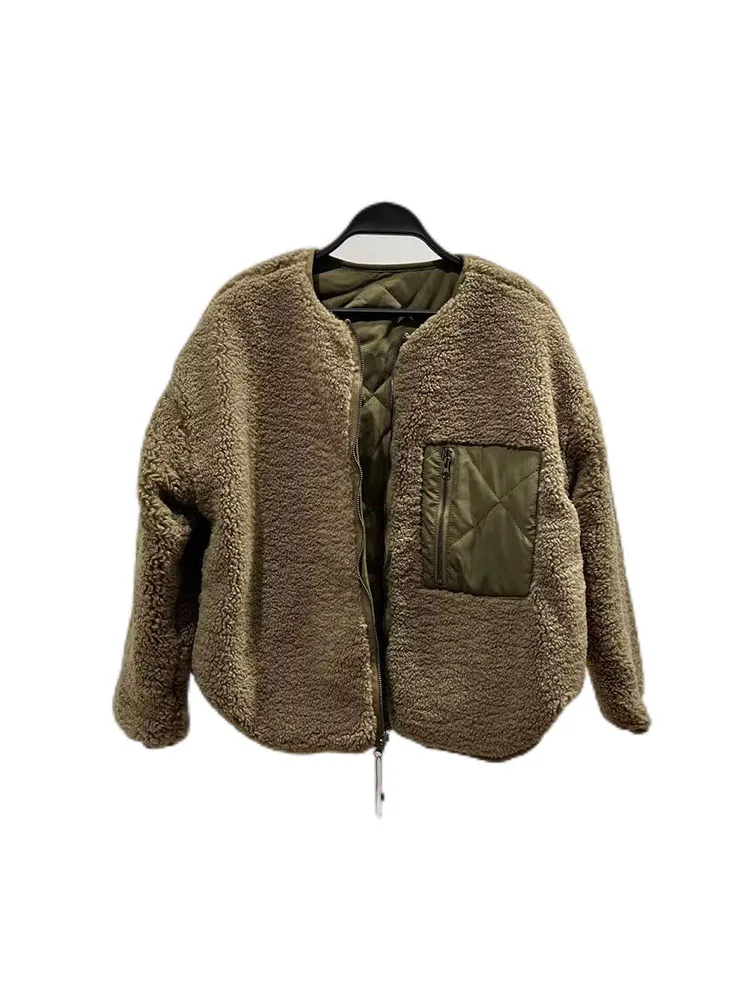 BM&MD&ZA 3046832 Women 2022 New Fashion Plush Wear both sides Jacket Coat Vintage zipper Female Outerwear Overshirt 3046/832
BM&MD&ZA 3046832 Women 2022 New Fashion Plush Wear both sides Jacket Coat Vintage zipper Female Outerwear Overshirt 3046/832