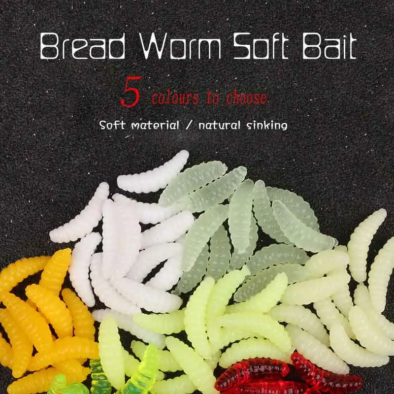 50PCS Fish Bait Bread Worm Bionic Bait Soft Baits Fishing Lure Soft Bread Bug Bionic Grubs Trout Lure Artificial Silicone Lures 
50PCS Fish Bait Bread Worm Bionic Bait Soft Baits Fishing Lure Soft Bread Bug Bionic Grubs Trout Lure Artificial Silicone Lures