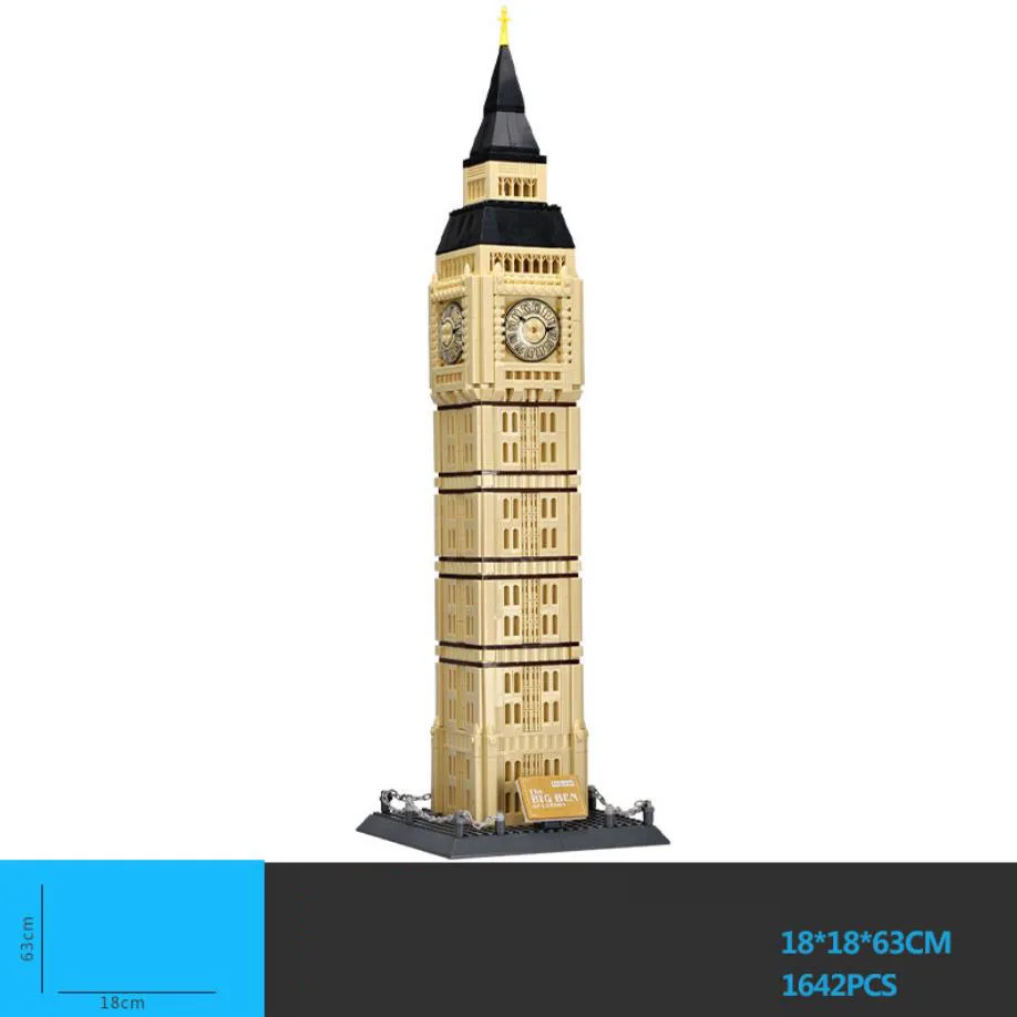 

World Famous Historical Architecture England London CLock Tower Building Block BIG BEN Model Bricks Educational Toy Collection