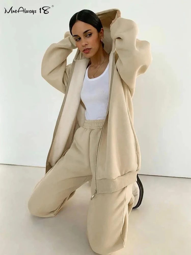 Mnealways18 Winter Wool Liner Hoodie And Sweatpants Tracksuit Women Two Piece Set Warm Casual Zip Sweatshirt Sets Thick Female
Mnealways18 Winter Wool Liner Hoodie And Sweatpants Tracksuit Women Two Piece Set Warm Casual Zip Sweatshirt Sets Thick Female