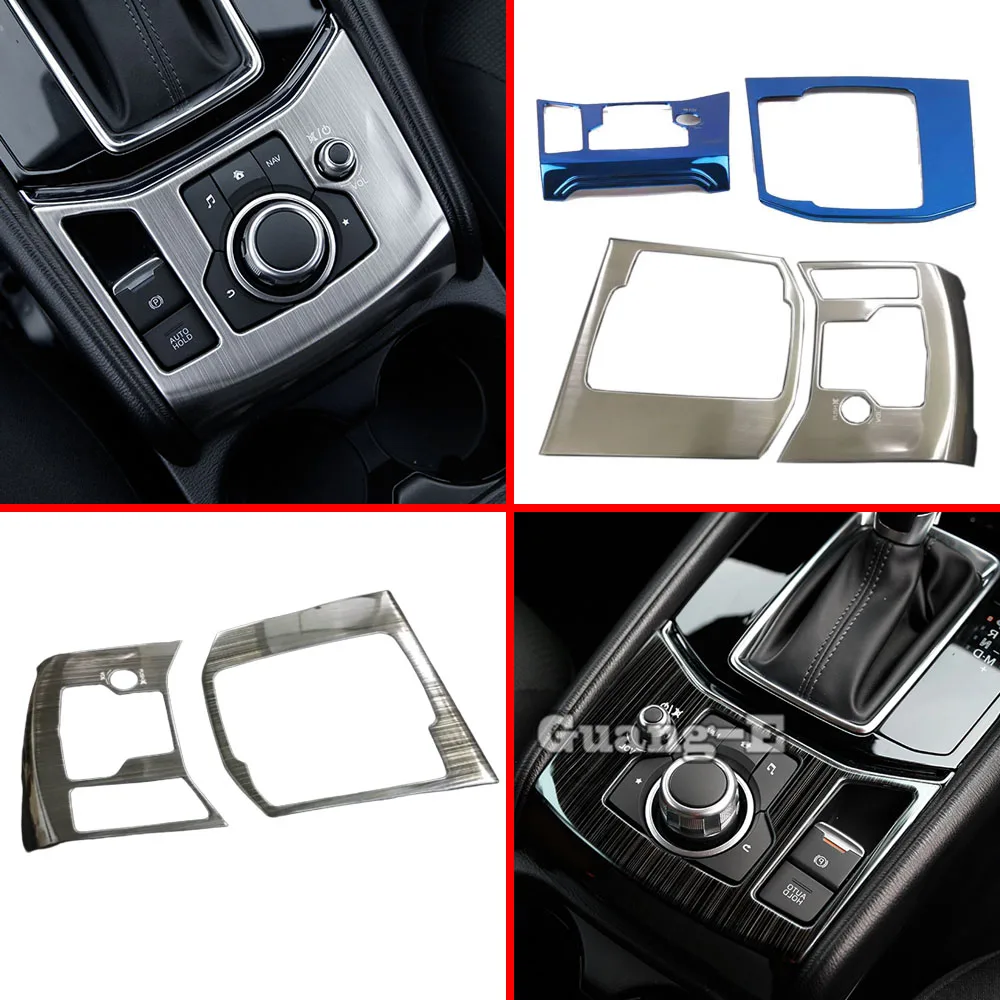 

Car Sticker Control Central Multi-Function Button Frame Shift Stall Knob Trim For Mazda CX-5 CX5 2017 2018 2019 2020 2021 2022