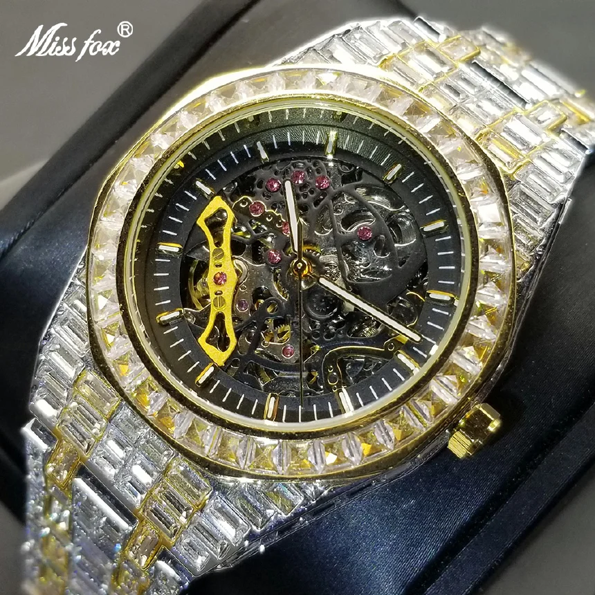 MISSFOX 2022 New Mechanical Watch For Men Luxury Full Diamond Automatic Wristwatch Hip Hop Fashion Bling Male Watches Best Sale
MISSFOX 2022 New Mechanical Watch For Men Luxury Full Diamond Automatic Wristwatch Hip Hop Fashion Bling Male Watches Best Sale