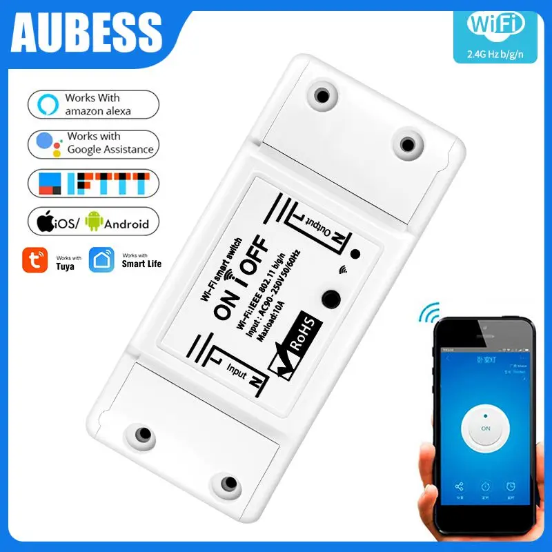 Wifi 10a Wireless Switch App Remote Control Mini Breaker Module Diy Smart Home Smart Light Switch Tuya
Wifi 10a Wireless Switch App Remote Control Mini Breaker Module Diy Smart Home Smart Light Switch Tuya