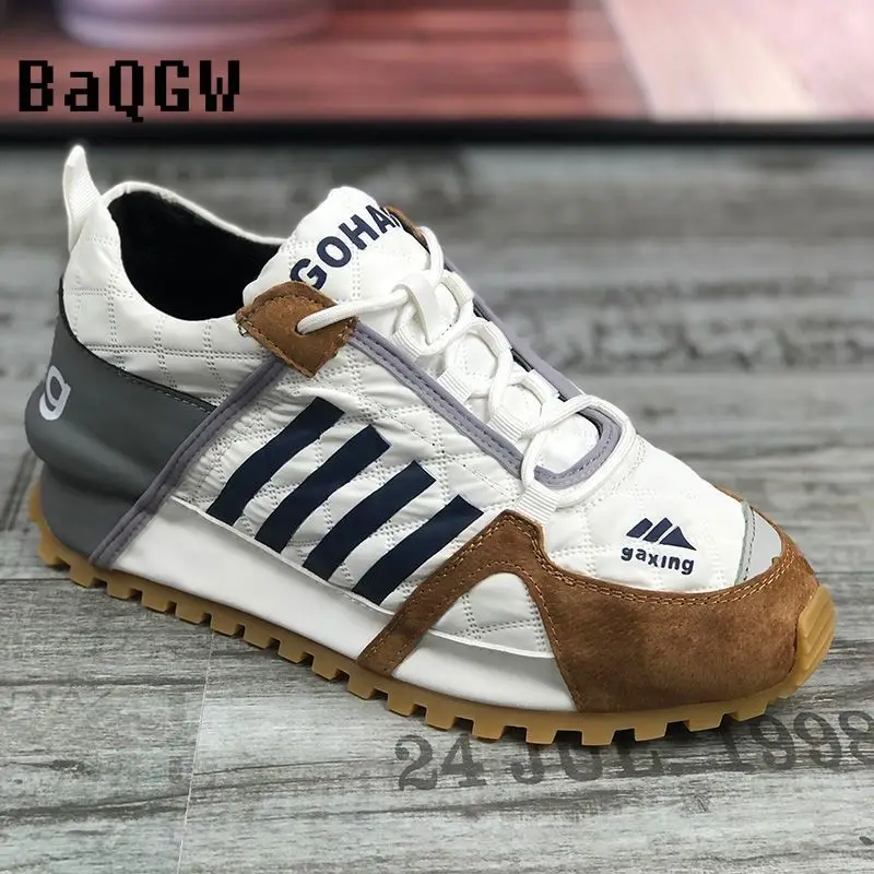 Striped Design Men Women Chunky Sneakers Fashion Casual Leather Fabric Upper Increased Internal Cover Bottom Platform Shoes New
Striped Design Men Women Chunky Sneakers Fashion Casual Leather Fabric Upper Increased Internal Cover Bottom Platform Shoes New