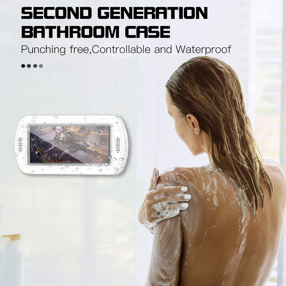 Bathroom Toilet Bathing Phone Protective Cover Bathroom Waterproof Phone Case Free Punch Wall Mount Touch Screen Phone Holder
Bathroom Toilet Bathing Phone Protective Cover Bathroom Waterproof Phone Case Free Punch Wall Mount Touch Screen Phone Holder