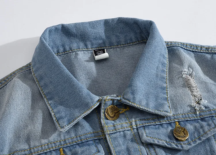 Ripped Vest Denim Blue Men's Light Trendy 2023 Slim-fit Youth Vest Lapel 
Ripped Vest Denim Blue Men's Light Trendy 2023 Slim-fit Youth Vest Lapel