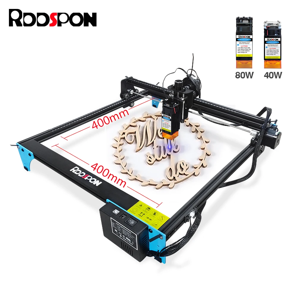 

RDDSPON 40*40cm Laser Engraver 40W 80W CNC Routers 2 Axis Laser Engraving Cutting Machine For Wood PCB PVC Metal Acrylic Carving