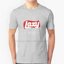 Lazy Chips T Shirt 100% Cotton Lays Lazy Cool Trendy Logo Funny Comedy Potato Chips Fries Bored Vintage Japanese Aesthetic