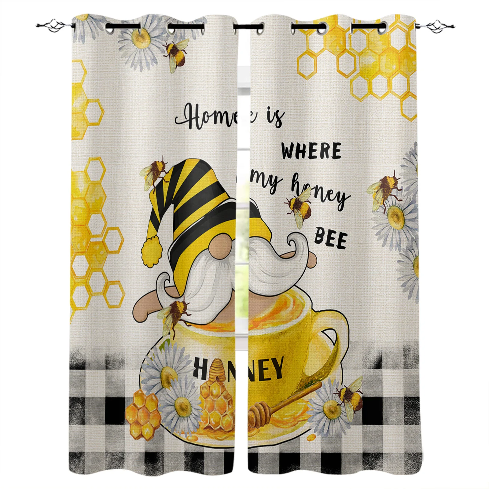 Pastoral Style Bee Daisy Plaid Window Curtains for Living Room Bedroom Home Decor Kitchen Curtains Modern Balcony Drapes
Pastoral Style Bee Daisy Plaid Window Curtains for Living Room Bedroom Home Decor Kitchen Curtains Modern Balcony Drapes