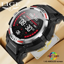 LIGE 2023 Newest High-end Smart Watches Men I68 Waterproof Bluetooth Call Smartwatch AMOLED HD Screen NFC Digital Wristwatch