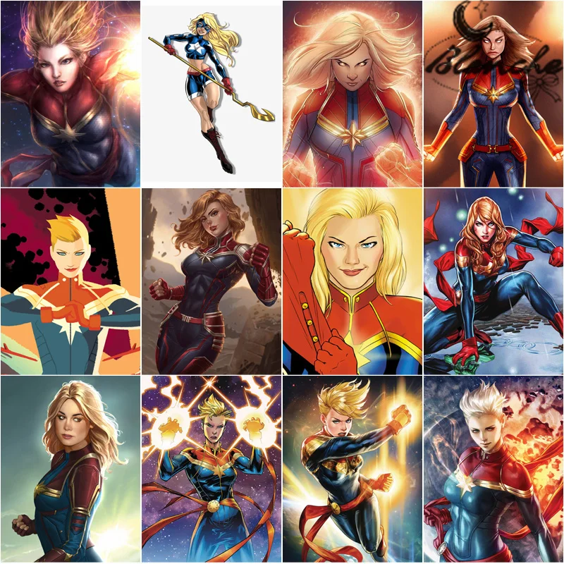Алмазная живопись с капитаном Marvel, ролевая вышивка комиксов Marvel, мозаика стразы, вышивка крестиком для гостиной, домашний декор 
Алмазная живопись с капитаном Marvel, ролевая вышивка комиксов Marvel, мозаика стразы, вышивка крестиком для гостиной, домашний декор