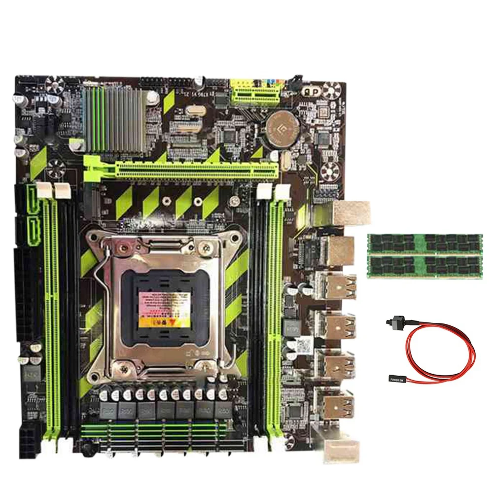 Материнская плата X79 M.2 интерфейс LGA2011 с 2x8 Гб RECC DDR3 ОЗУ + кабель переключения, поддержка Φ V1 V2 ЦП
Материнская плата X79 M.2 интерфейс LGA2011 с 2x8 Гб RECC DDR3 ОЗУ + кабель переключения, поддержка Φ V1 V2 ЦП