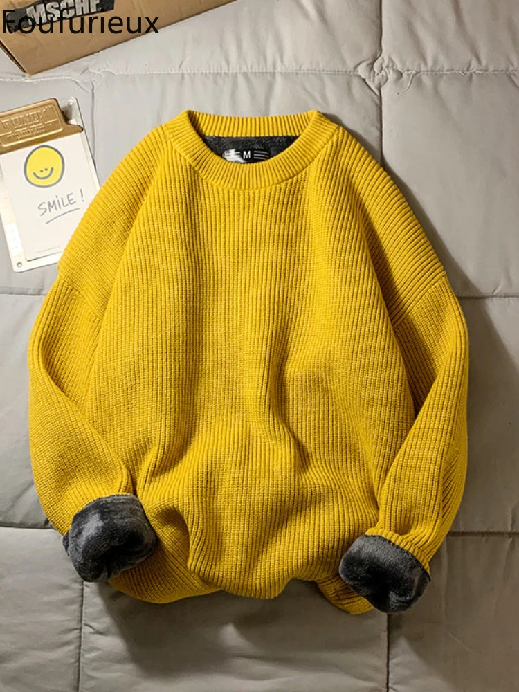 Foufurieux Man Sweater Solid Pullovers Casual O-neck Loose Long Sleeve Couple Clothing Streetwear Man Sweater Winter Harajuku
Foufurieux Man Sweater Solid Pullovers Casual O-neck Loose Long Sleeve Couple Clothing Streetwear Man Sweater Winter Harajuku
