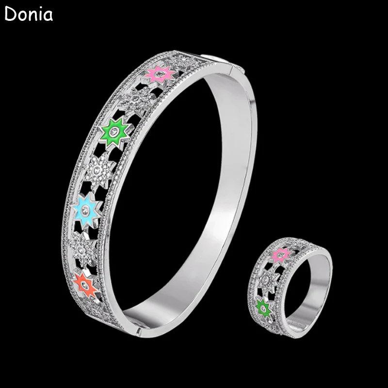 Donia Jewelry Fashion Octagonal Star Enamel Copper Micro-Inlaid AAA Zircon Bracelet Creative Opening Ladies Ring Set
Donia Jewelry Fashion Octagonal Star Enamel Copper Micro-Inlaid AAA Zircon Bracelet Creative Opening Ladies Ring Set