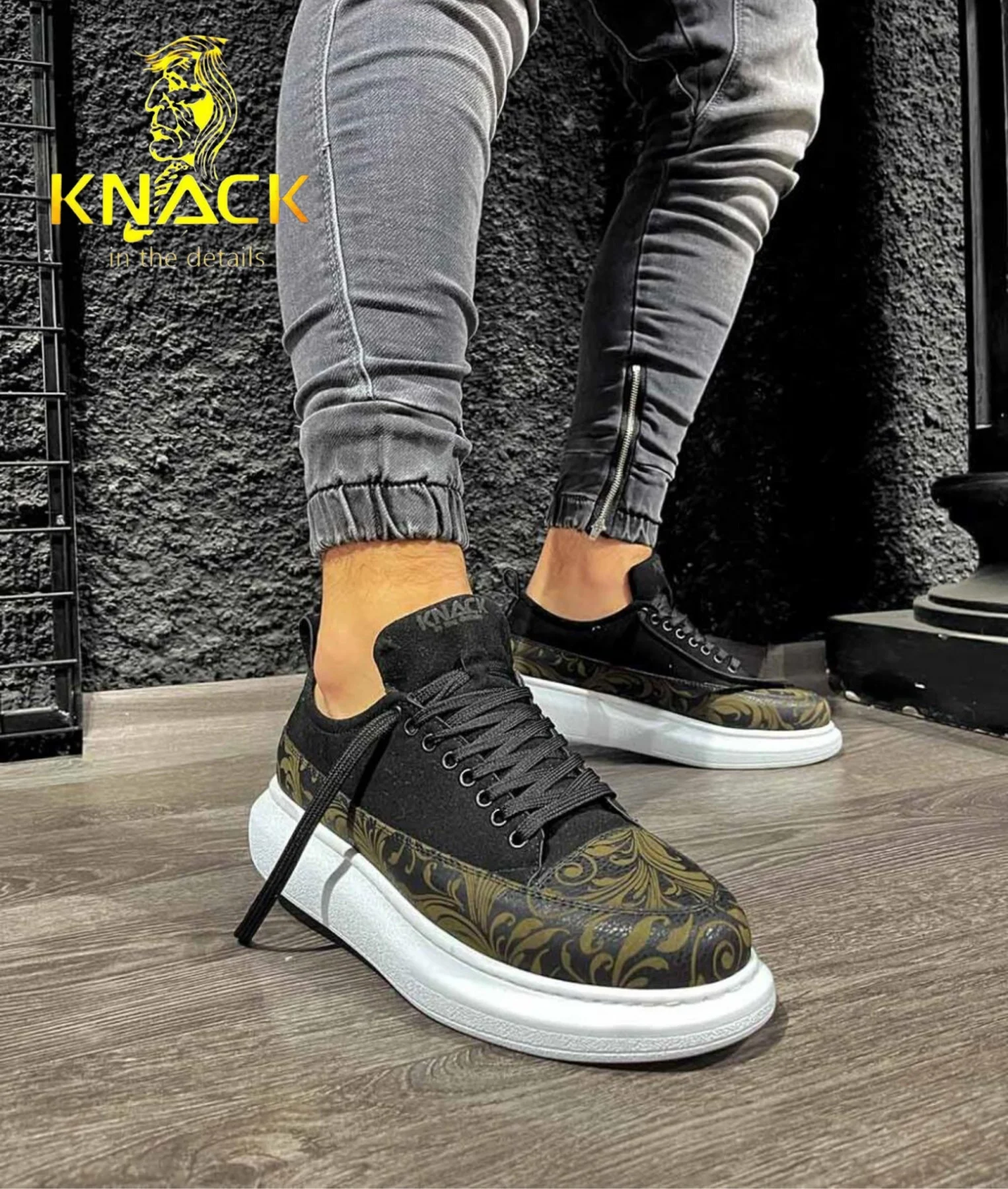 Knack Male Chunky Sneakers Men High Sole Daily Casual Fashionable Men 'S Sports Shoes Black Patterned Leather Man Shoes Big Size
Knack Male Chunky Sneakers Men High Sole Daily Casual Fashionable Men 'S Sports Shoes Black Patterned Leather Man Shoes Big Size