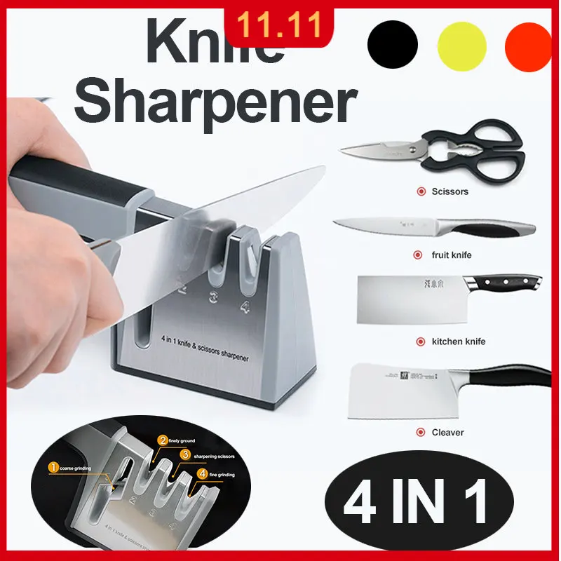 4 In 1 Knife Sharpener Diamond Coated Household Quick Sharpener Scissors Professional Whetstone Stick Sharpening Kitchen Gadget
4 In 1 Knife Sharpener Diamond Coated Household Quick Sharpener Scissors Professional Whetstone Stick Sharpening Kitchen Gadget