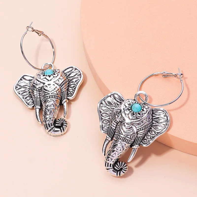 Bohemian Elephant Earrings Retro Turquoise Girl Women DIY Jewelry Accessories Pendant Gift
Bohemian Elephant Earrings Retro Turquoise Girl Women DIY Jewelry Accessories Pendant Gift