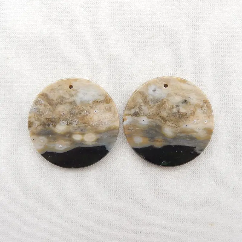 Natural Stone Ocean Jasper Round Earring Beads 30x3mm 11g Semiprecious Stone Fashion Jewelry Women Earring Accessories
Natural Stone Ocean Jasper Round Earring Beads 30x3mm 11g Semiprecious Stone Fashion Jewelry Women Earring Accessories